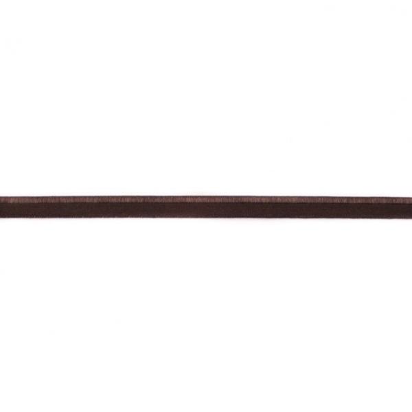 elastisches Glanz-Paspelband Schokobraun